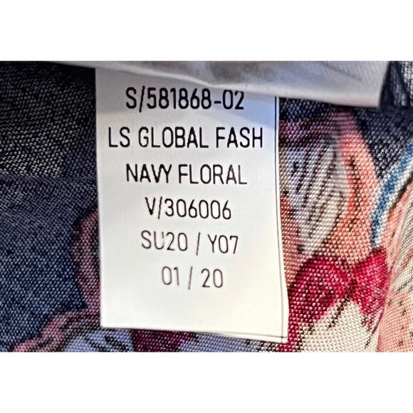 Old Navy Swing Dress Womens Small Blue Floral Soft Woven Keyhole Cottage Prairie - Picture 9 of 11